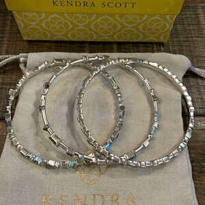 Kendra Scott Silver Bangles with stones